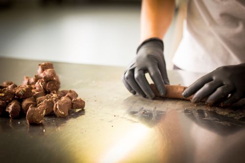 Antica Dispensa, Monfortini alla nocciola, Tartufi neri dolci, süsse schwarze Schokoladentrüffel, 200 g