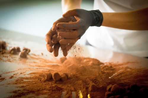 Antica Dispensa, Monfortini alla nocciola, Tartufi neri dolci, süsse schwarze Schokoladentrüffel, 200 g