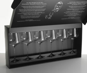Gabriel-Wine glass "The Gold Edition" mouth blown approx. 90 grams, giftbox 6 glasses