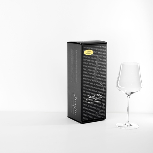 [1088] Gabriel-Wine glass "The Gold Edition" mouth blown approx. 90 grams, giftbox 1 glass